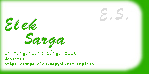 elek sarga business card